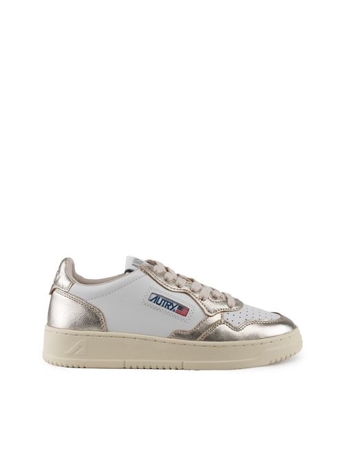 Sneakers Autry Medalist Low in pelle bicolor Bianco/Platino AUTRY | AULWWB16