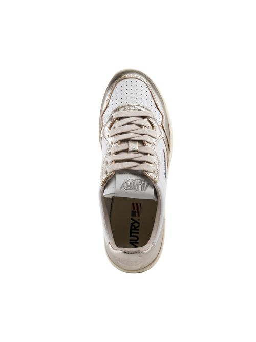 Sneakers Autry Medalist Low in pelle bicolor Bianco/Platino AUTRY | AULWWB16