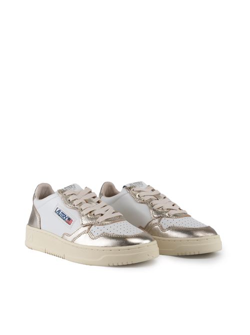 Sneakers Autry Medalist Low in pelle bicolor Bianco/Platino AUTRY | AULWWB16