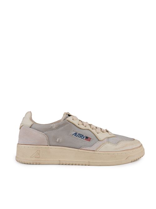 Sneakers Medalist Low Super vintage in pelle e mesh Grigio e bianco AUTRY | AVLMDA03