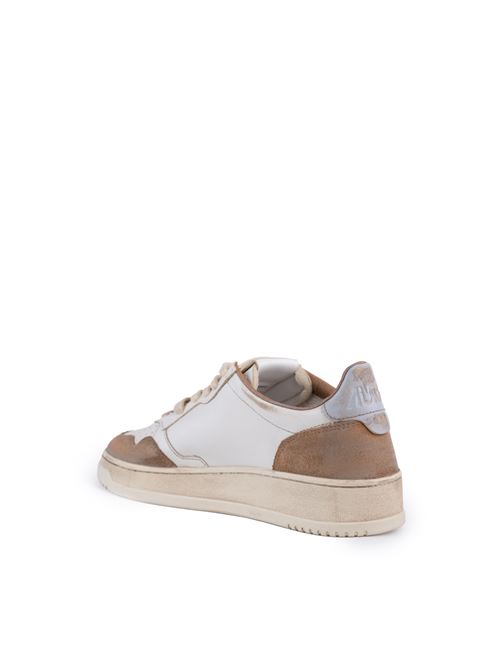 Sneakers Medalist Low Super vintage in pelle e suede Cognac e Microchip AUTRY | AVLMLS06