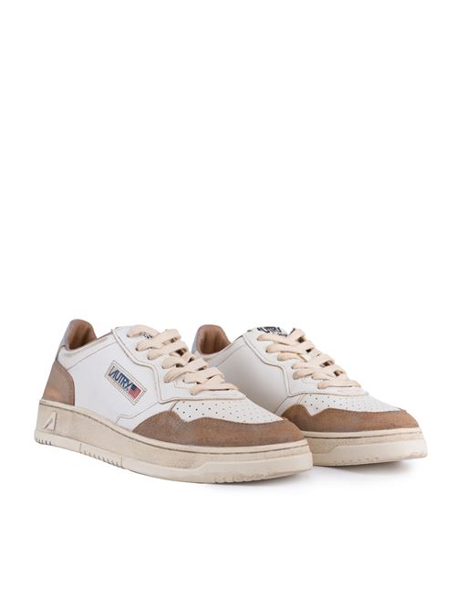 Sneakers Medalist Low Super vintage in pelle e suede Cognac e Microchip AUTRY | AVLMLS06