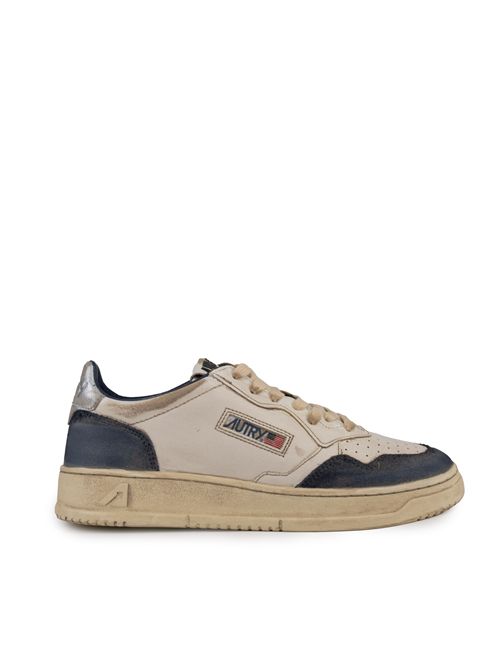 Sneakers Medalist Low Super vintage in pelle e suede Space Blue e Silver AUTRY | AVLMLS07