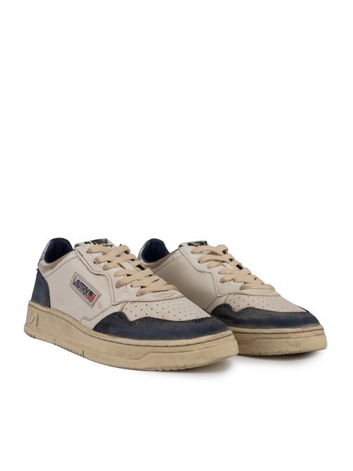 Sneakers Medalist Low Super vintage in pelle e suede Space Blue e Silver AUTRY | AVLMLS07