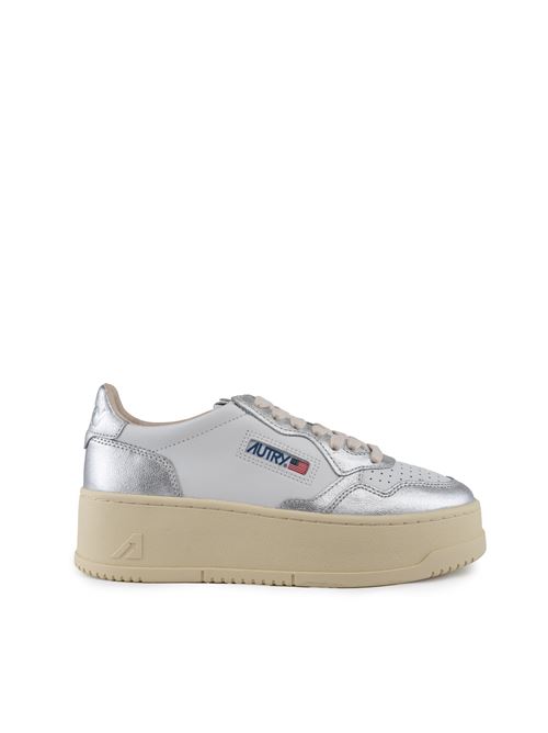 Sneakers Autry Medalist Platform in pelle Bianco/Argento AUTRY | PTLWWB18