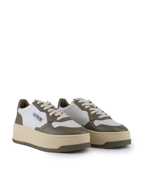 Sneakers Autry Medalist Platform in pelle Bianco/Verde militare AUTRY | PTLWWB54