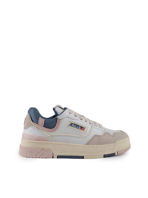 Sneakers CLC in pelle e suede Bianco e Peach Whip AUTRY | ROLWMC01