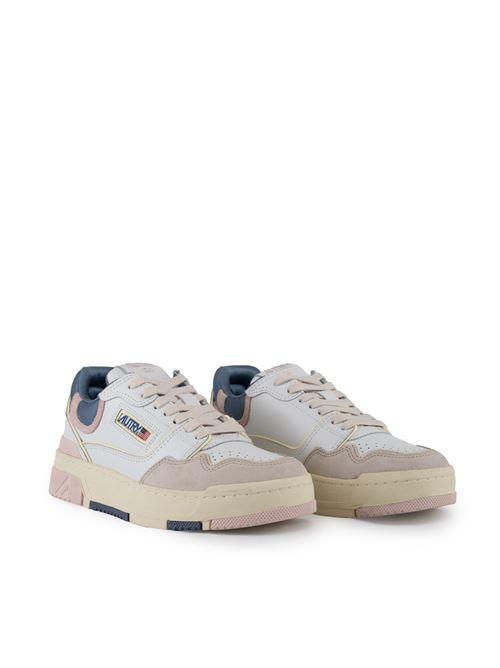 Sneakers CLC in pelle e suede Bianco e Peach Whip AUTRY | ROLWMC01