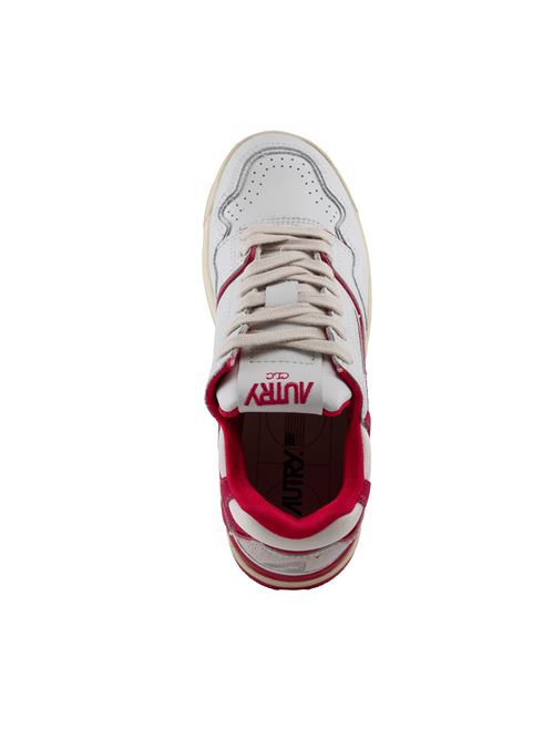 Sneakers Autry CLC in pelle e suede Bianco/Fucsia AUTRY | ROLWMM44