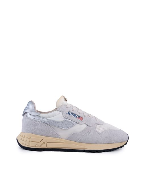 Sneakers Reelwind Low in nylon e suede Bianco e Silver AUTRY | WWLWMU01