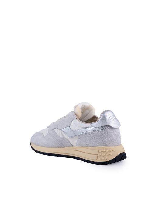 Sneakers Reelwind Low in nylon e suede Bianco e Silver AUTRY | WWLWMU01