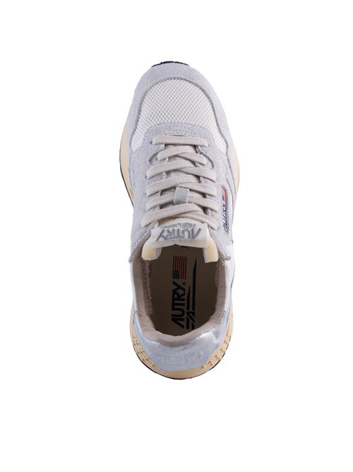 Sneakers Reelwind Low in nylon e suede Bianco e Silver AUTRY | WWLWMU01