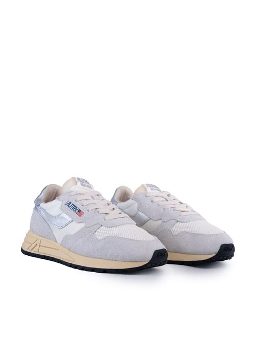 Sneakers Reelwind Low in nylon e suede Bianco e Silver AUTRY | WWLWMU01