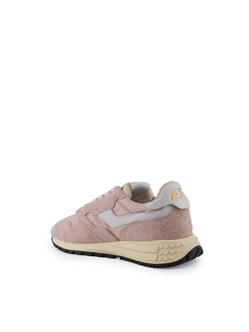 Sneakers Reelwind Low in nylon e suede Bianco e Powder Pink AUTRY | WWLWNC18