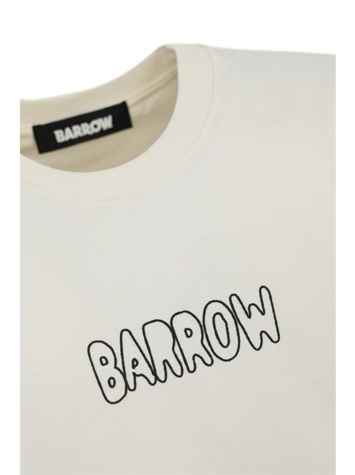 T-shirt in cotone con stampa Teddy Tennis Off White Barrow | S5BWUATH053002