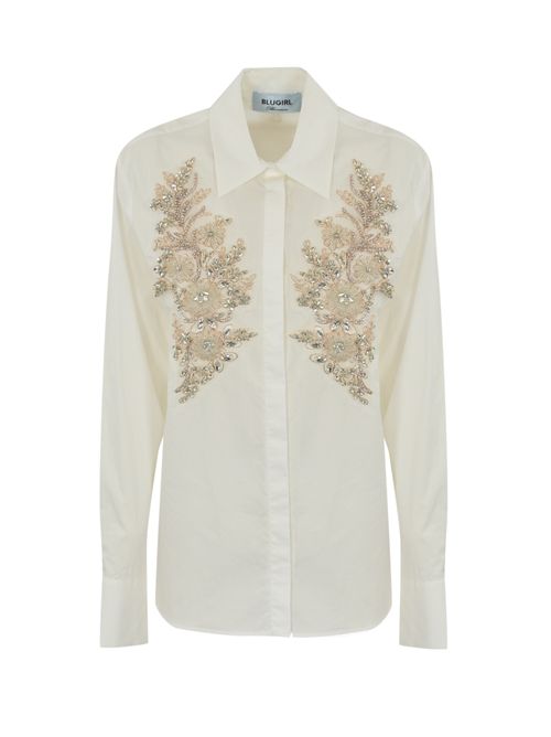 Camicia in popeline con patch floreale BLUGIRL | RA5030TS246M9266