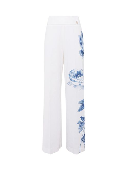Pantaloni in popeline con stampa rosa BLUGIRL | RA5042T2993M9139