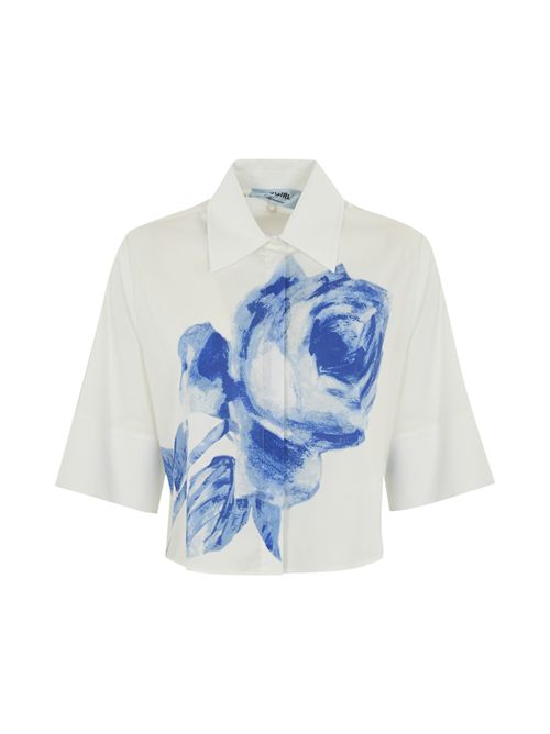 Camicia boxy in popeline con stampa floreale a rose BLUGIRL | RA5044T2993M9074