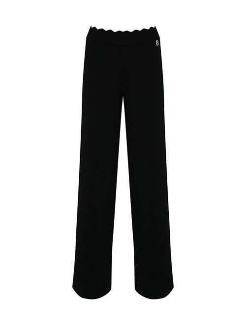 Pantaloni in viscosa jacquard con disegno rose BLUGIRL | RA5065MA84P22222