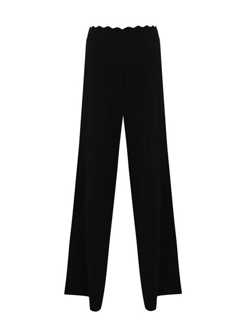 Pantaloni in viscosa jacquard con disegno rose BLUGIRL | RA5065MA84P22222
