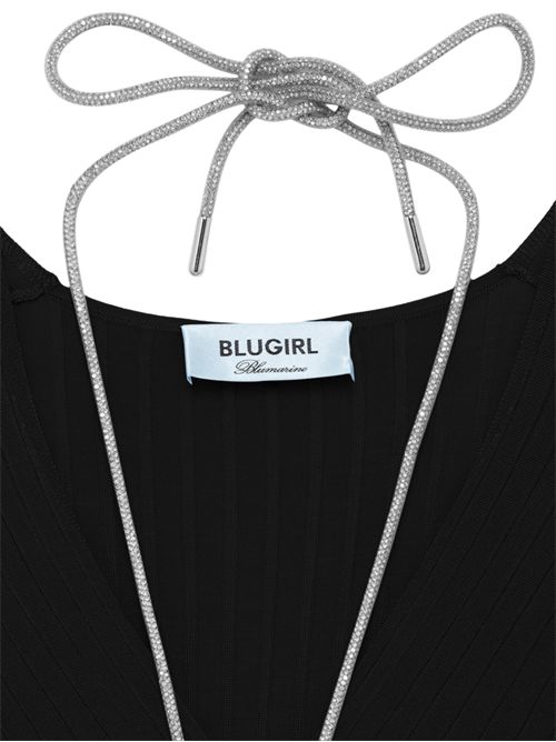 Abito lungo in viscosa con collana Nero BLUGIRL | RA5109MA52I22222