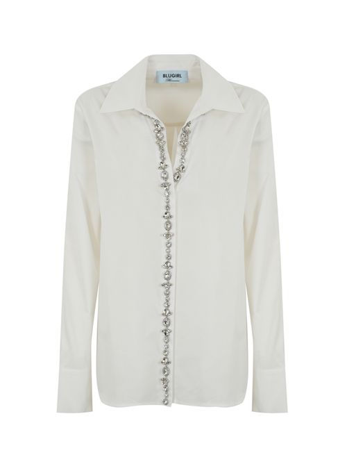 Camicia in popeline con cristalli BLUGIRL | RA5115T294311111