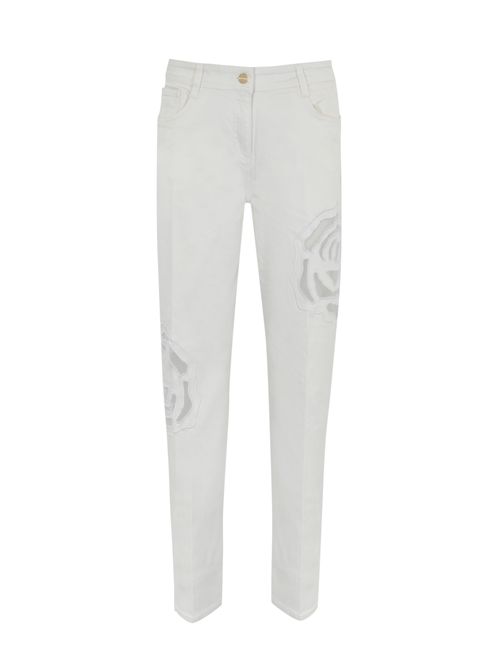 Pantalone in gabardina con intaglio rose BLUGIRL | RA5116T691014300