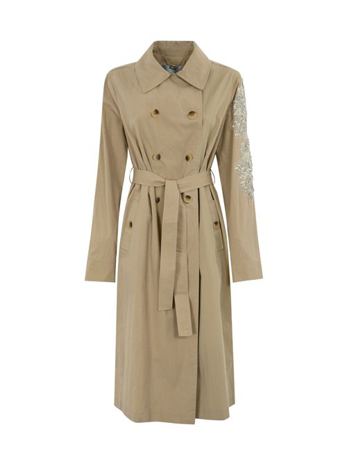 Trench in gabardina con patch gioiello ricamati BLUGIRL | RA5201T386761010