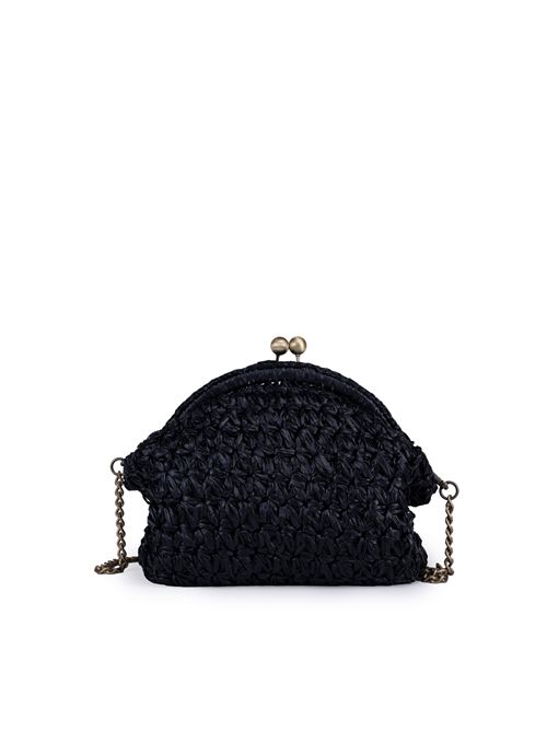 Clutch Audrey in rafia Black CHICA | AUDREY12