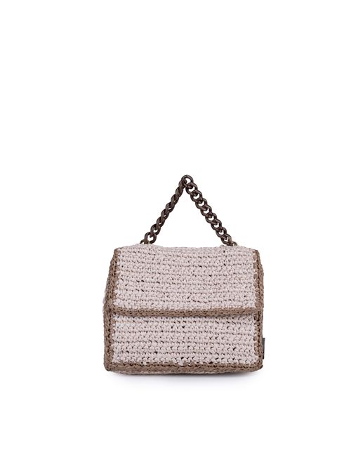 Borsa Cometa in rafia Ivory/Nut CHICA | COMETAV4