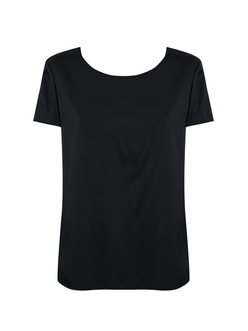 Blusa Cortona in raso seta Blu MM Max Mara | 2516111017600006