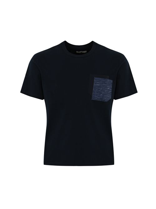 T-shirt in cotone con taschino denim Navy PMDS | S25TS2520060