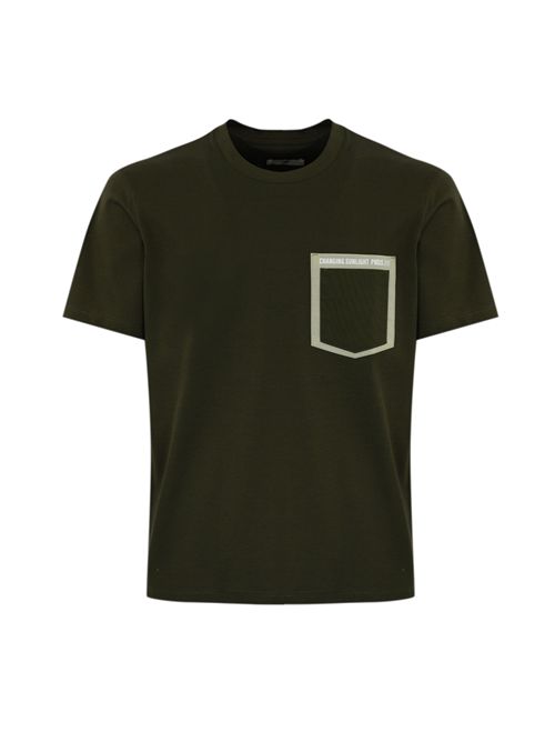 T-shirt in cotone con doppio taschino Army Green PMDS | S25TS2530050