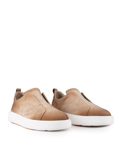 Sneakers senza lacci Victory-Fehu59 in pelle scamosciata Cammello Santoni | MBCD21995BARTFEHE10