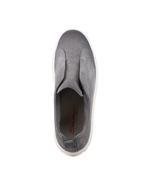 Sneakers senza lacci Victory-Fehu59 in pelle scamosciata Grigio Santoni | MBCD21995BARTFEHG45