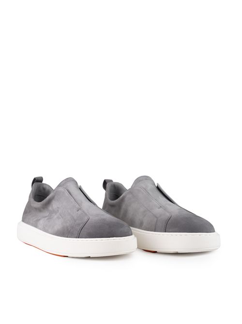 Sneakers senza lacci Victory-Fehu59 in pelle scamosciata Grigio Santoni | MBCD21995BARTFEHG45