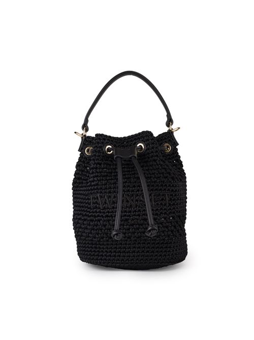 Borsa a secchiello in cotone Nero TWINSET | 251TD811100006