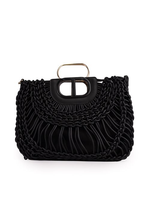 Borsa intrecciata effetto pelle Nero TWINSET | 251TD819000006