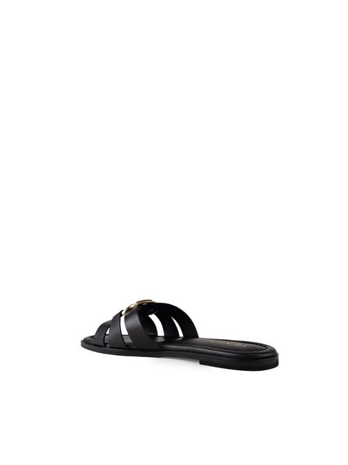 Sandali slide Oval-T in pelle Nero TWINSET | 251TGT09000006