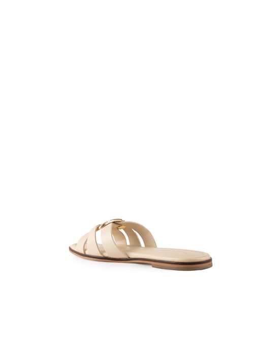 Sandali slide Oval-T in pelle Ginger TWINSET | 251TGT09011640