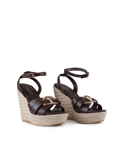 Sandali con zeppa in corda e pelle TWINSET | 251TGT09210780