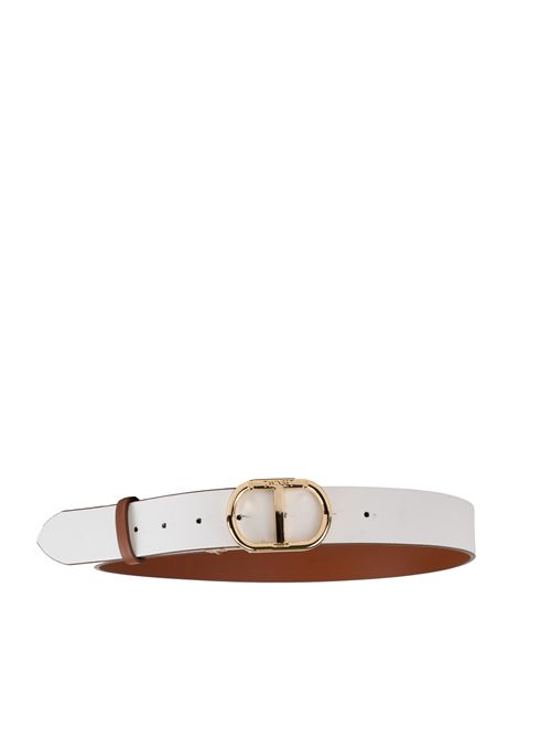Cintura Oval-t reversibile Marrone/Bianco TWINSET | 251TO507012422