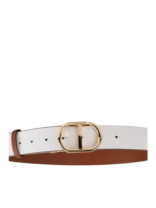 Cintura Oval-t reversibile Marrone/Bianco TWINSET | 251TO507012422