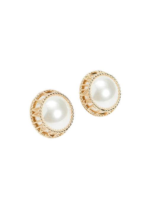 Orecchini a bottone con perla e logo TWINSET | 251TO538210630