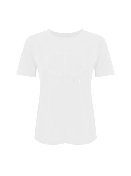 T-shirt Oval-t in cotone Bianco TWINSET | 251TP207200001