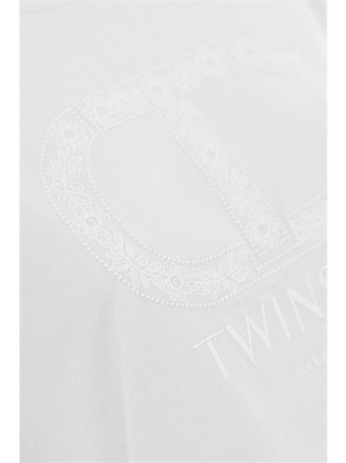 T-shirt Oval-t in cotone Bianco TWINSET | 251TP207200001