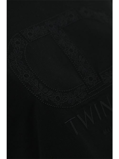 T-shirt Oval-t in cotone Nero TWINSET | 251TP207200006