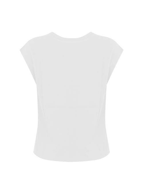 T-shirt in cotone bianco con applicazione in pizzo TWINSET | 251TP207300001