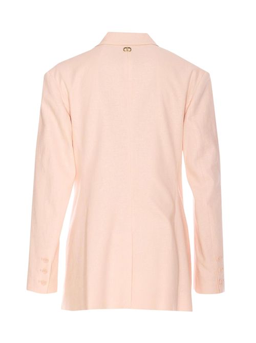 Giacca con ricamo in misto lino Cupcake pink TWINSET | 251TP216000178