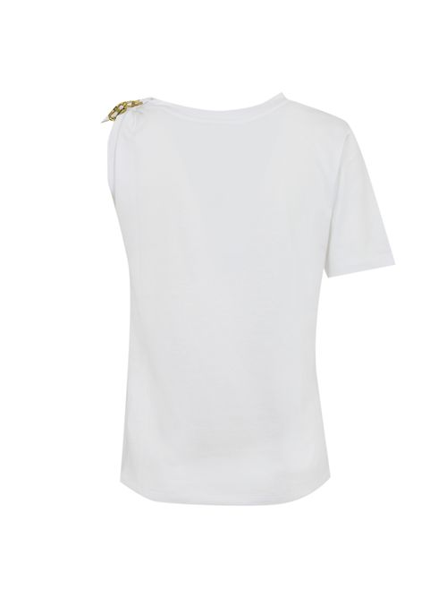 T-shirt in cotone con catena Oval-T Bianco TWINSET | 251TP264000001